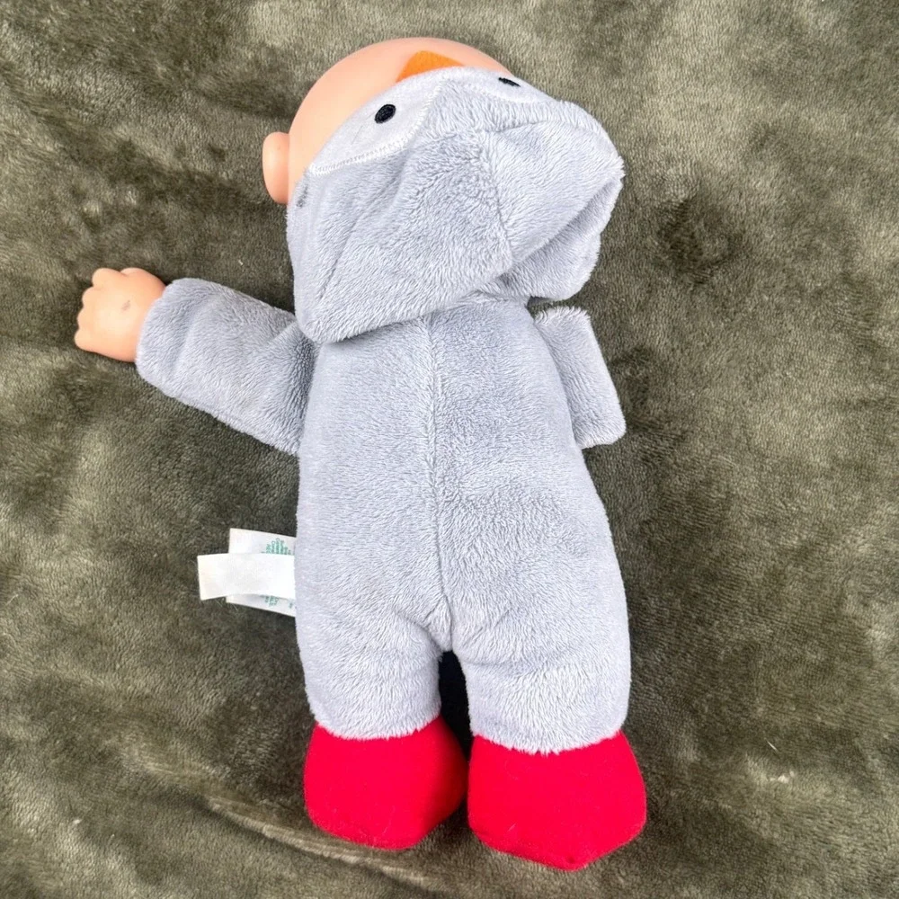 Vintage Cabbage Patch Kids Cuties Penguin Plush Doll Grey Red Green Eyes 9in CPK